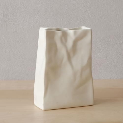 Crinkle Paper Bag Ceramic Vase