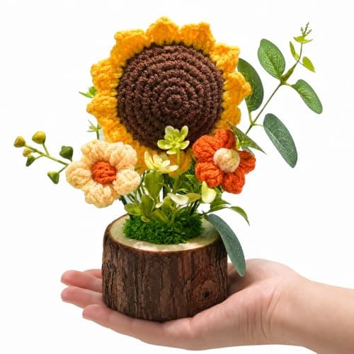 Handmade Crochet Sunflower Arrangement
