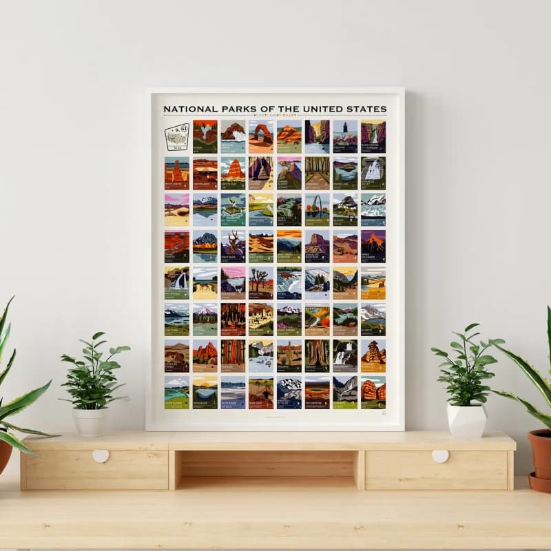 National Parks Scratch-Off Map to Track Every Visit